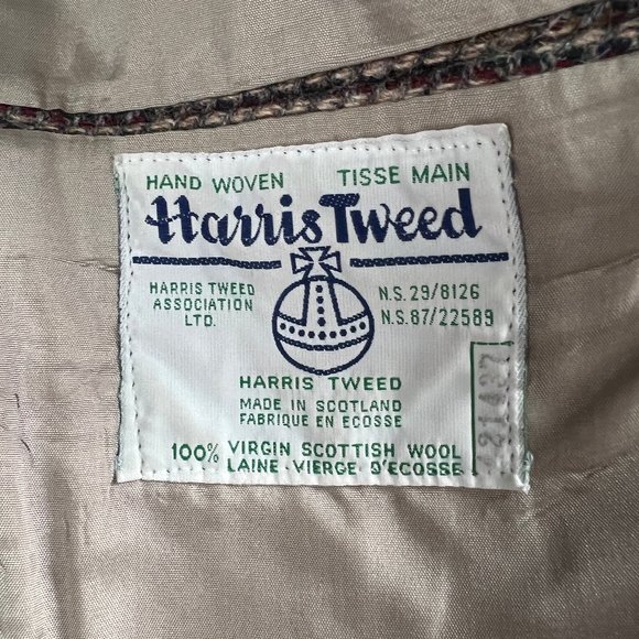 Vintage Union Made Harris Tweed Knit Scottish Wool Oversized Blazer Jacket Coat - Picture 6 of 11